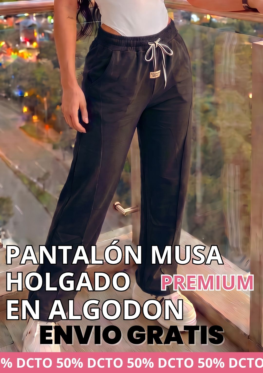 PACK X3 PANTALON MUSA BOTA RECTA EN ALGODON