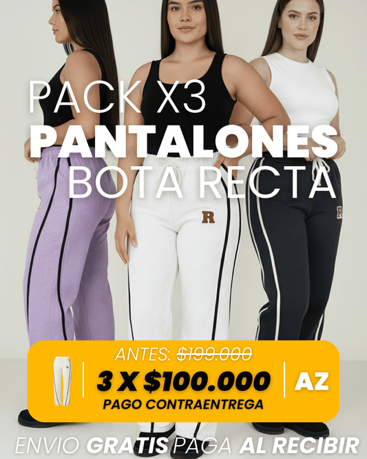 3PACK Pantalón Premium Texturizado – Bota Recta
