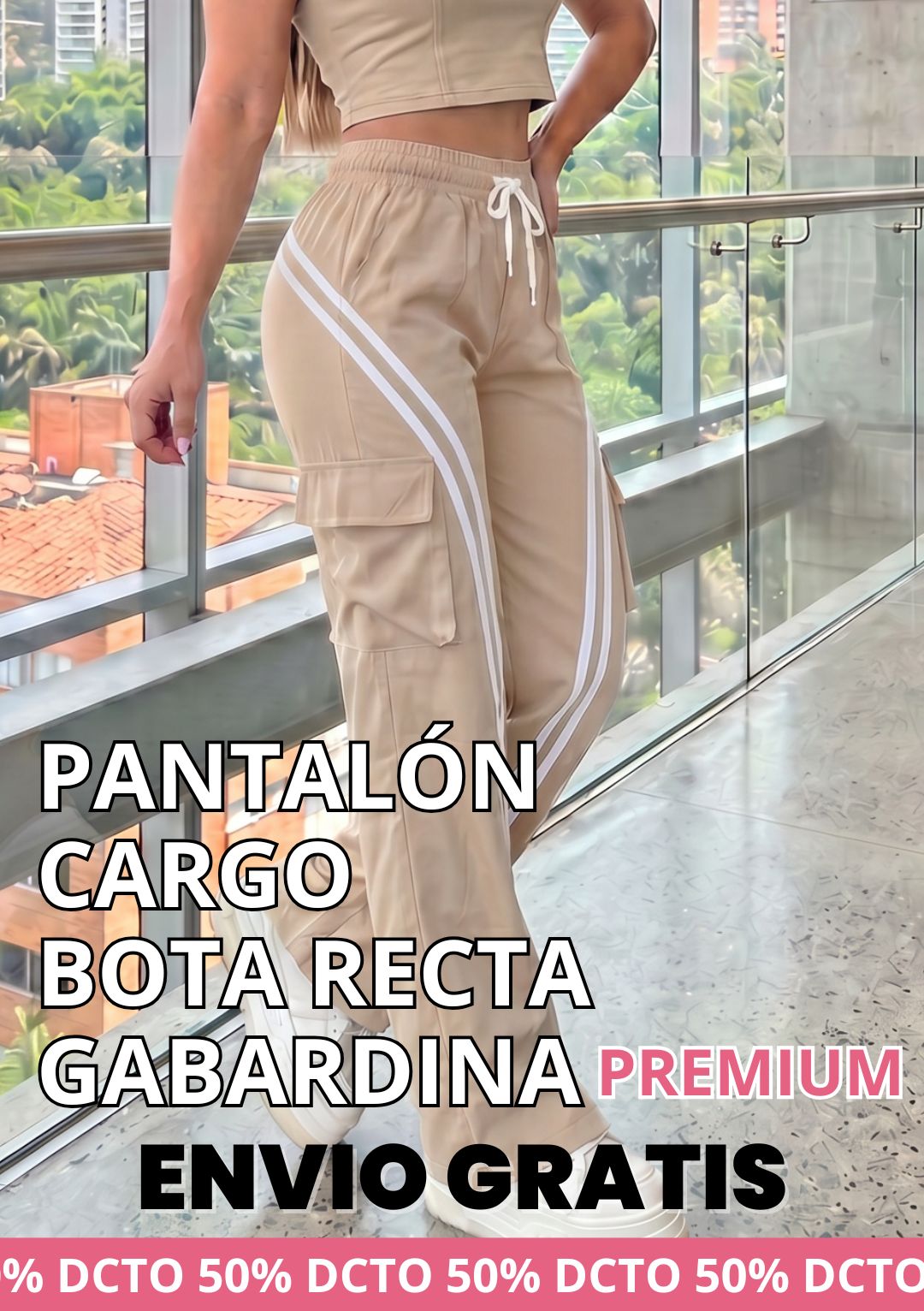 PACK X2 PANTALON CARGO EN GABARDINA PREMIUM
