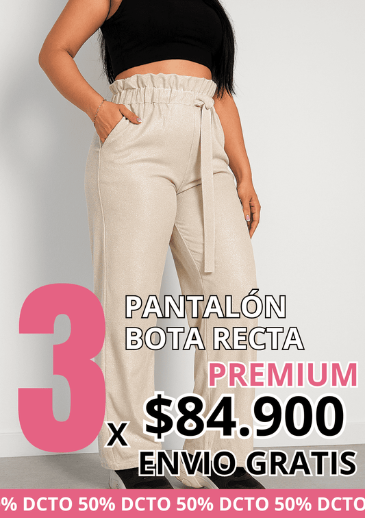 3PACK PANTALON BOTA RECTA LUREX