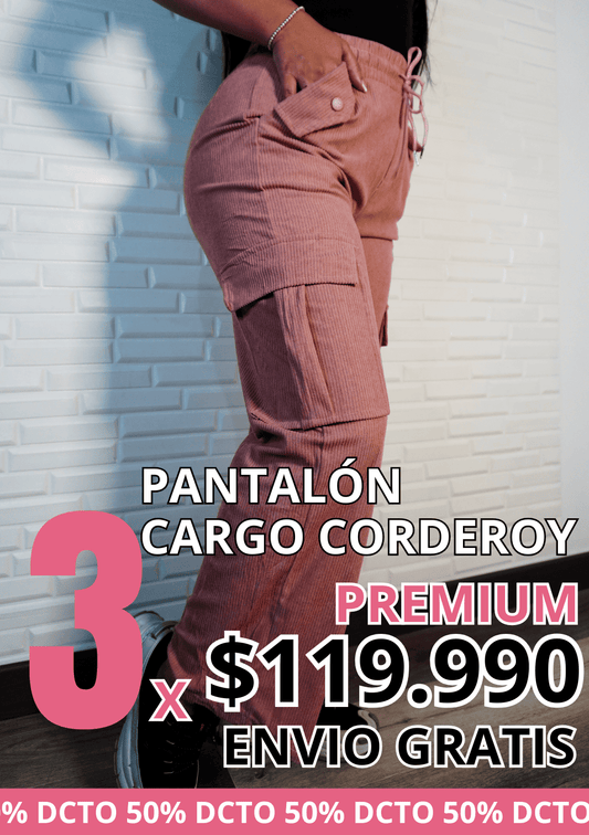 3PACK PANTALON CARGO CORDEROY