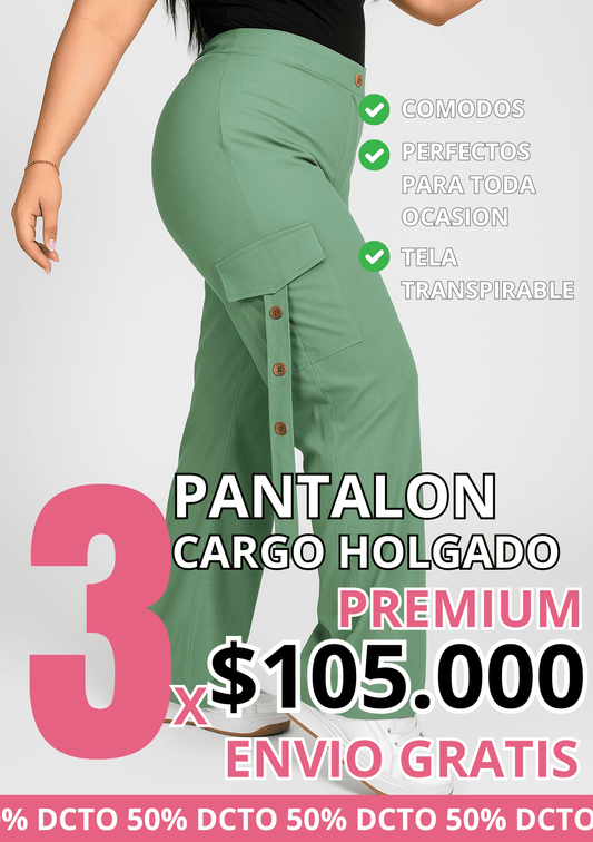 3PACK PANTALON CARGO TEXTURIZADO