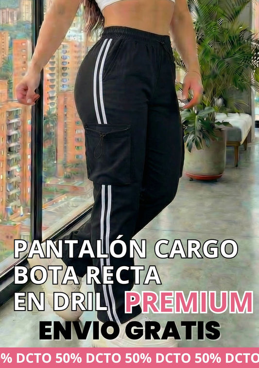 PANTALON CARGO BOTA RECTA EN DRIL