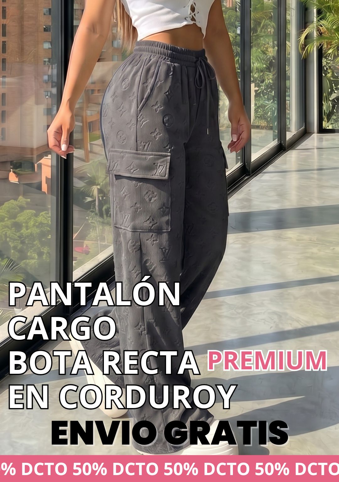 PACK X3 PANTALON CARGO BOTA RECTA EN CORDUROY PREMIUM