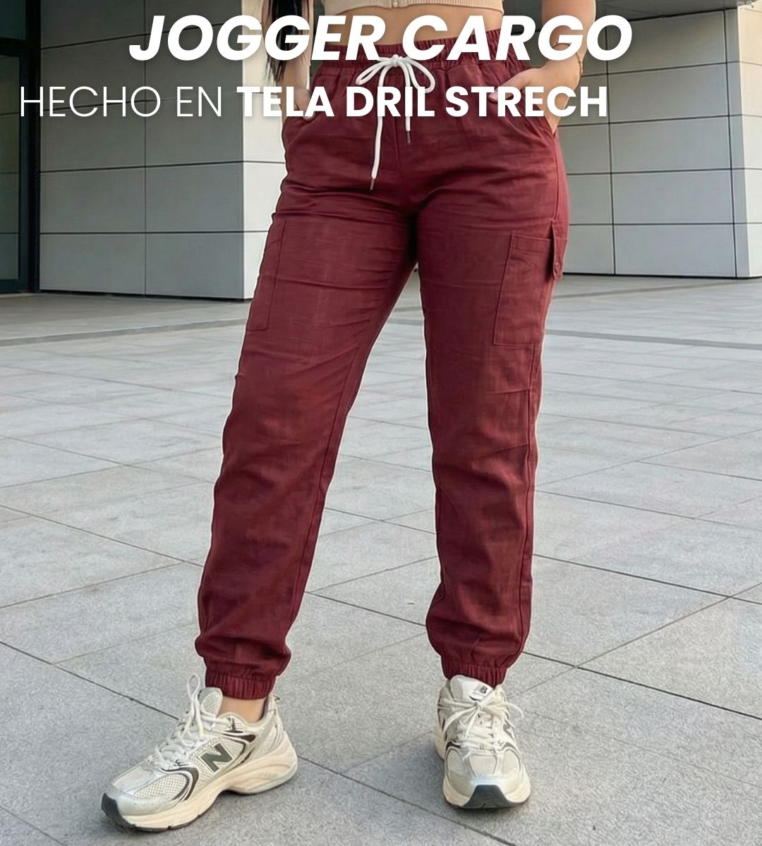 PANTALON CARGO BOTA JOGGER EN DRIL
